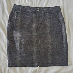 Lane Bryant black denim glittery pencil skirt